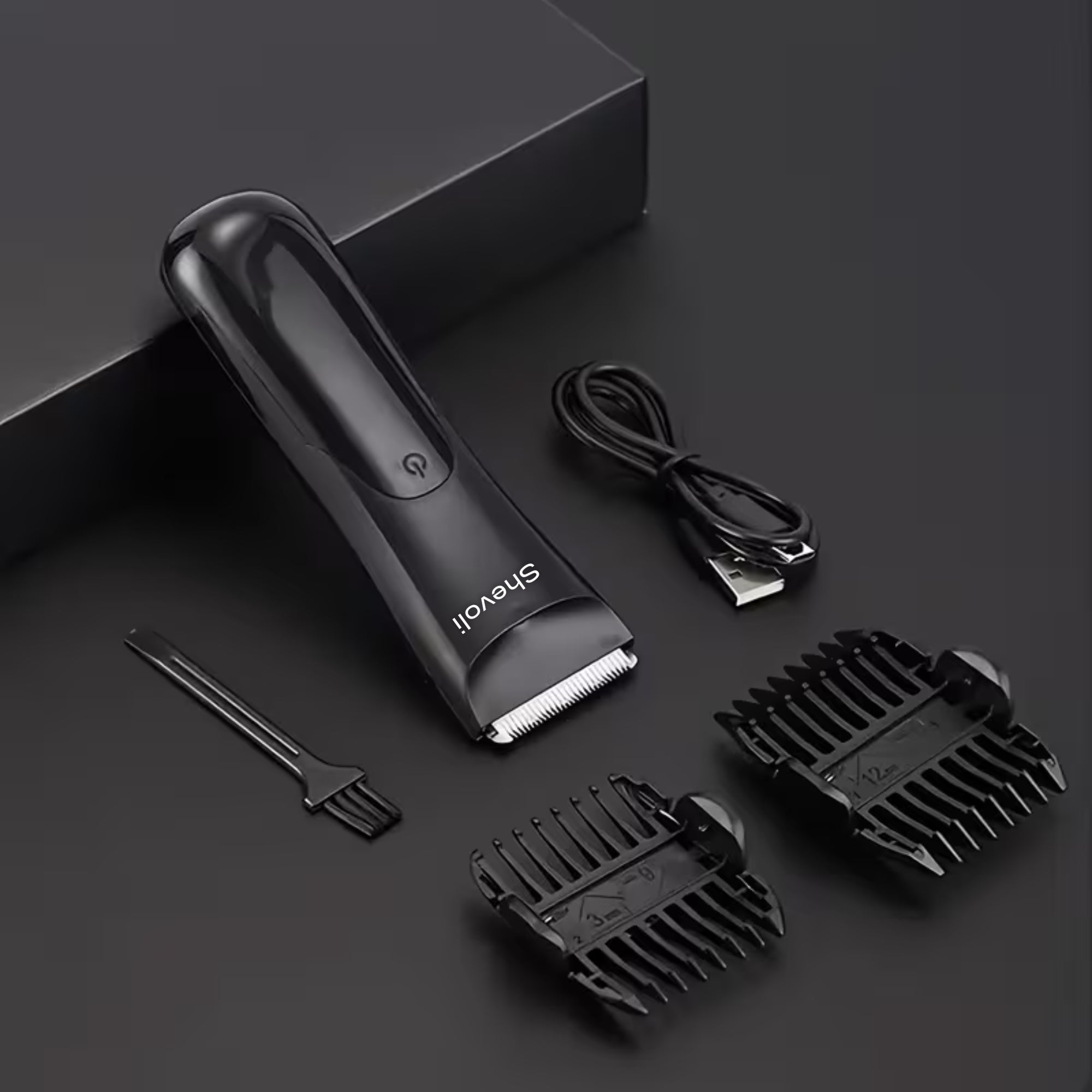 Professional Body Hair Trimmer – Ceramic Blade Groomer with LCD Display & 2 Guards