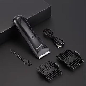Professional Body Hair Trimmer – Ceramic Blade Groomer with LCD Display & 2 Guards