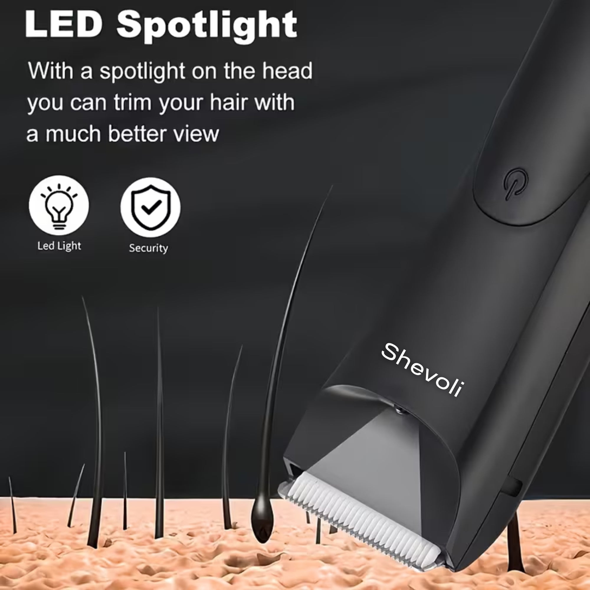 Professional Body Hair Trimmer – Ceramic Blade Groomer with LCD Display & 2 Guards