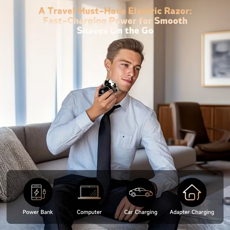 Men’s Electric Shaver – IPX5 Waterproof Full Head Shaver with USB