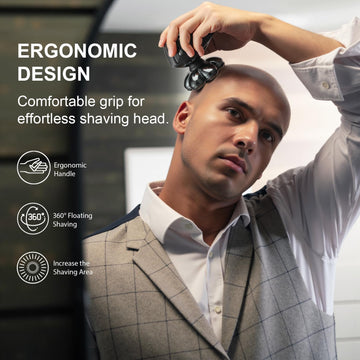 7D Electric Bald Head Shaver for Men | 5-in-1 Multifunctional Grooming Kit with LED Display, Type-C Fast Charging & IPX7 Waterproof Design