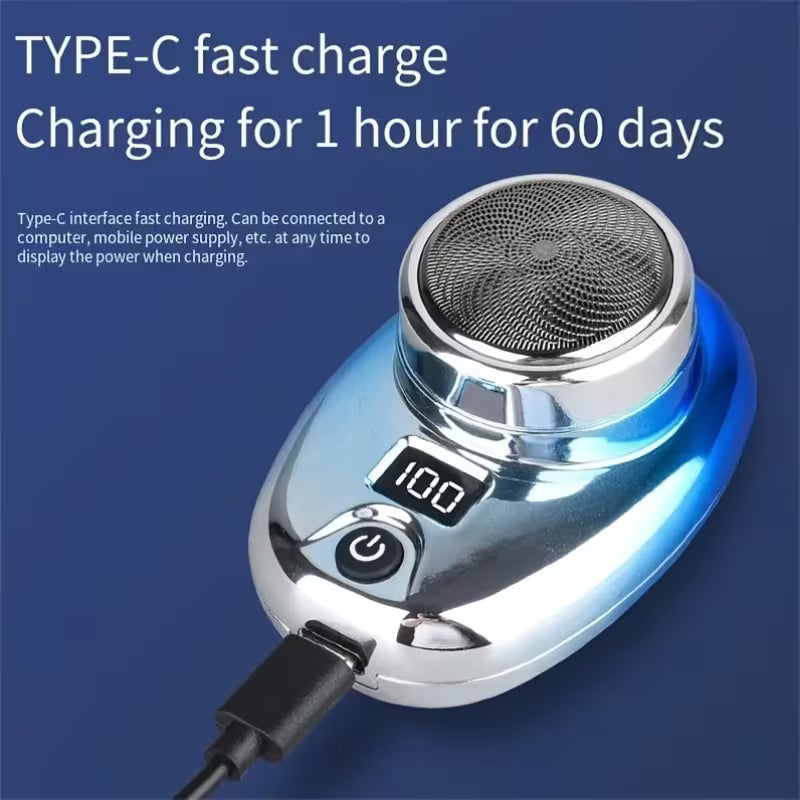 Mini Electric Shaver 2025 (Upgraded Version) – One-Button Operation, LCD Screen, Portable USB-Powered Travel Shaver for Men (300mAh)