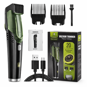 Cordless Beard Trimmer with Built-In Vacuum