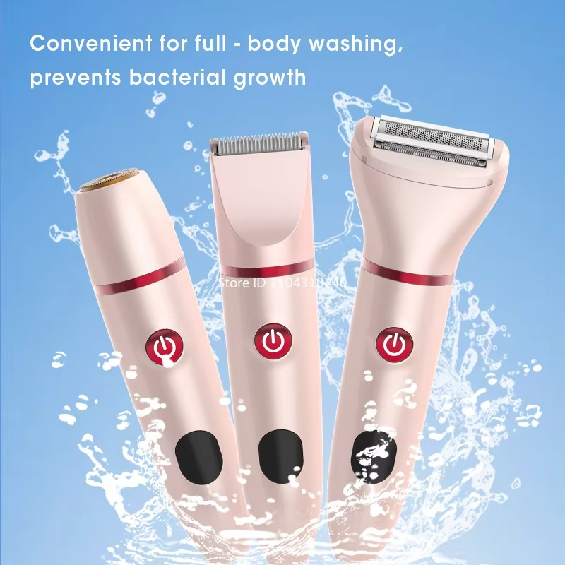 Dispositivo de depilación 3 en 1 – Depiladora eléctrica, recortador de bikini y rasuradora femenina