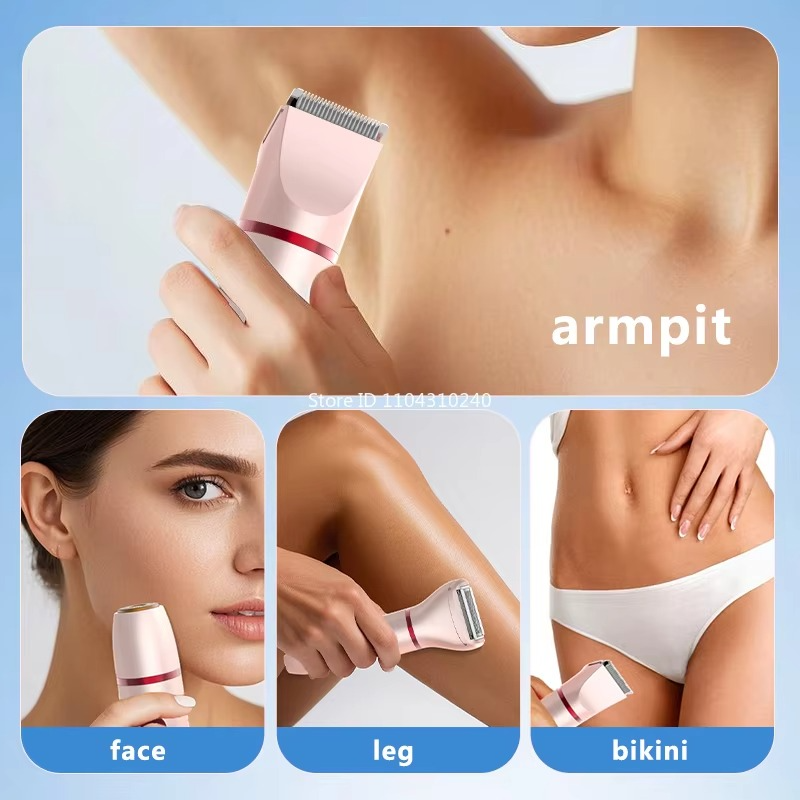 Dispositivo de depilación 3 en 1 – Depiladora eléctrica, recortador de bikini y rasuradora femenina