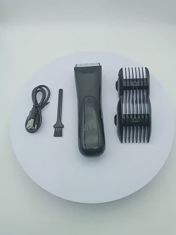 Professional Body Hair Trimmer – Ceramic Blade Groomer with LCD Display & 2 Guards